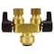 Apollo 1/2 in. Brass Push-To-Connect x 3/8 in. O.D. Comp. Dual Inline Outlet Dual Shut-Off 1/4-Turn Stop FSBDVS1238C - alternate 2